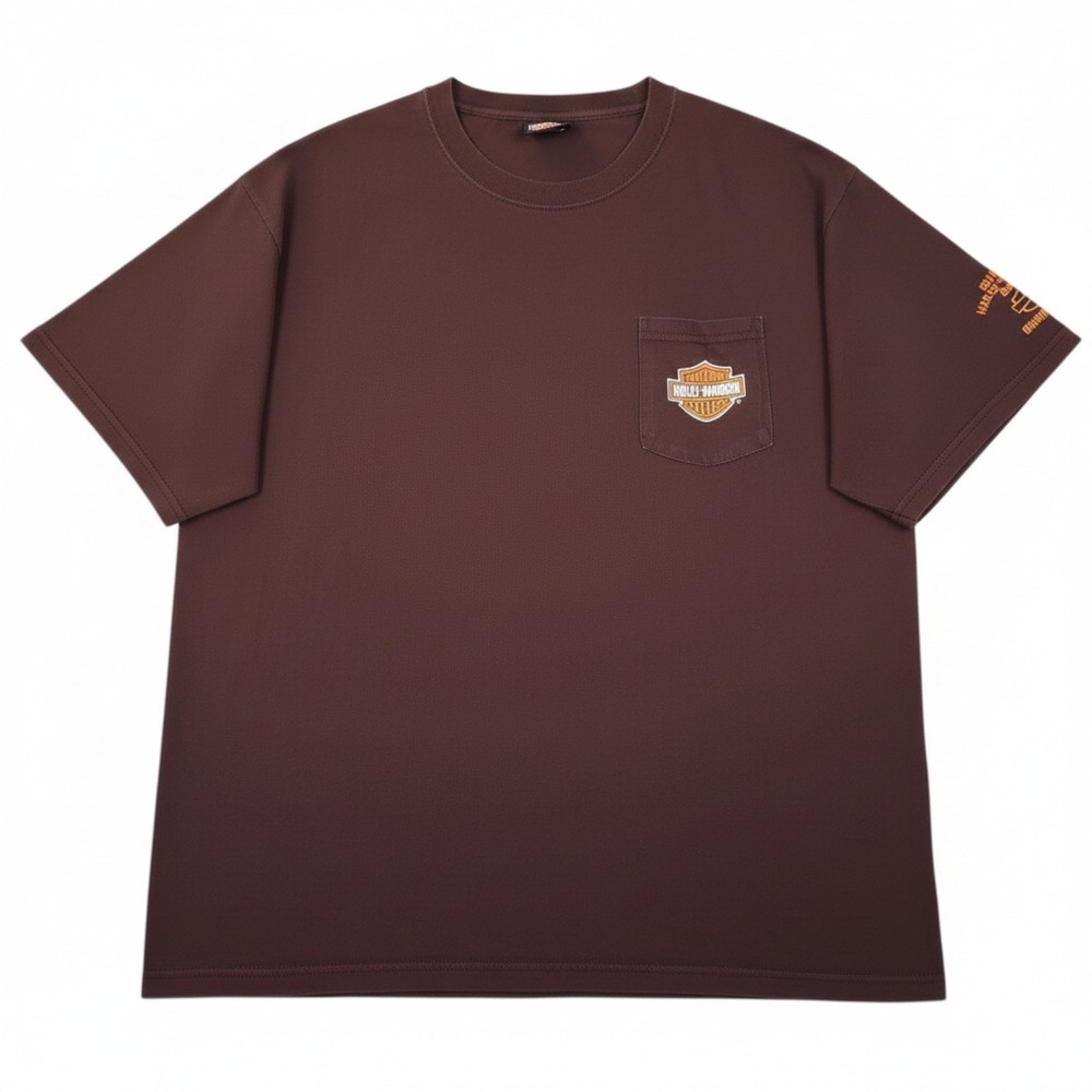 Harley Davidson Pocket Shirt Men 2XL Brown Brandon FL Crew Neck Short Sleeve Tee